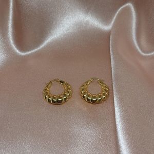 Gold Croissant Hoop Earrings